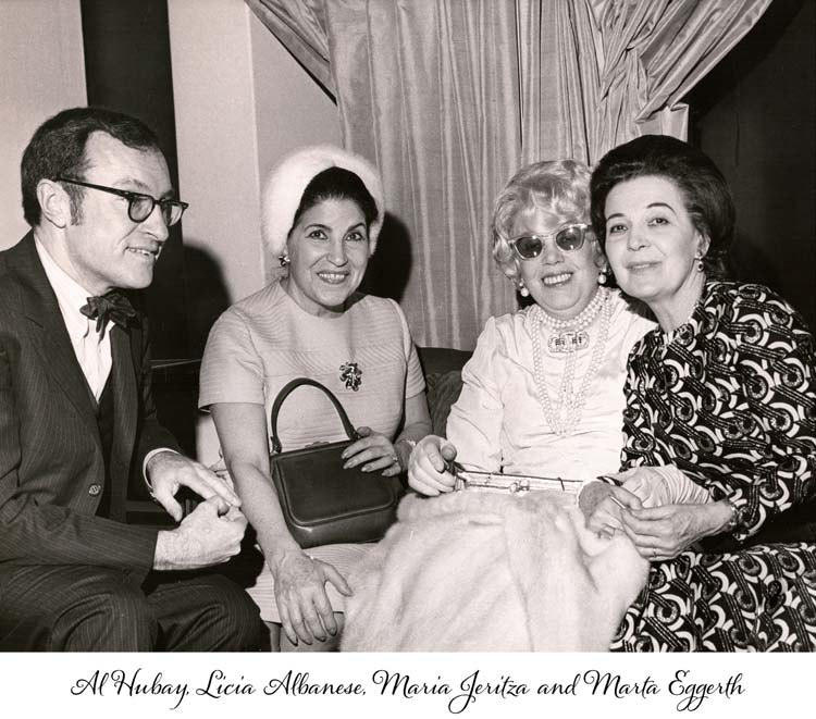 Celebrating Marta's birthday April 17th and how better than with a photo of her dear friends Alfred Hubay, Licia Albanese and Maria Jeritza